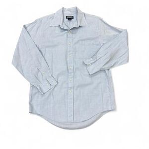 Lands' End Men's Blue Button-Down Collards Dress Shirt 16-33 Regular